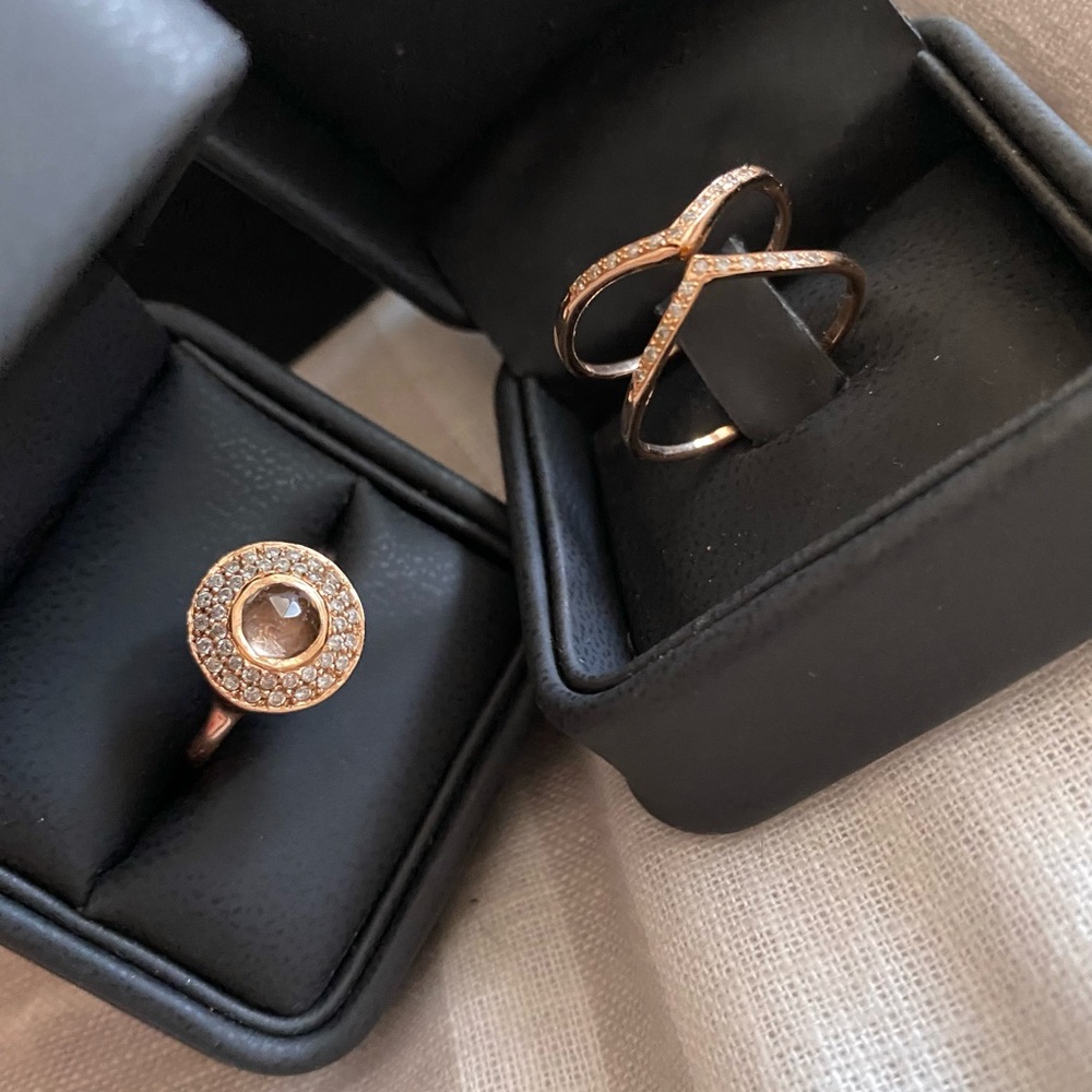 Jessica Seaton Rose Gold Morganite & Diamond rings